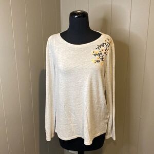 Z Tom Tailor Women’s Large Sweater Embroidered Sequin Beaded Casual Floral